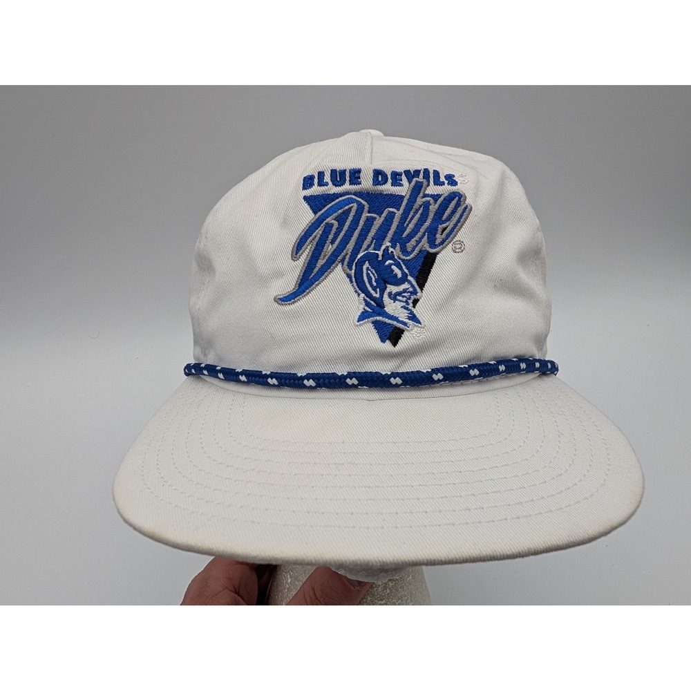 New Era 19TWENTY Duke Blue Devils Snapback Hat White Blue Rope Flat Brim Hat